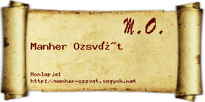 Manher Ozsvát névjegykártya